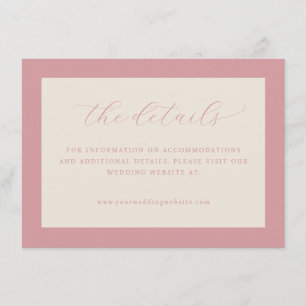 Carte D'accompagnement Calligraphie minimaliste rose élégant