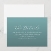 Carte D'accompagnement Calligraphie minimaliste sarcelle élégante (Devant / Derrière)