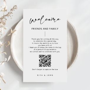 Carte D'accompagnement Calligraphie moderne Bienvenue Sac cadeau de bienv