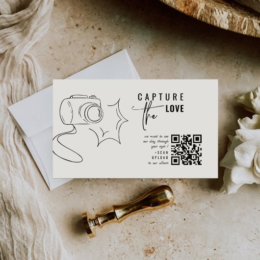 Carte D'accompagnement Calligraphie moderne Capture Le code QR d'amour