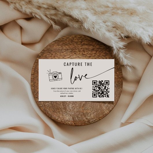 Carte D'accompagnement Calligraphie moderne Capture Le code QR d'amour