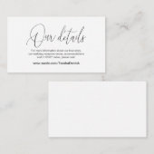 Carte D'accompagnement Calligraphie moderne, Détails du Mariage, Informat (Devant / Derrière)