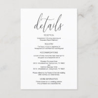 Calligraphie moderne, Détails du Mariage, Informat