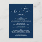 Carte D'accompagnement Calligraphie moderne, Détails Mariages, Informatio (Devant)