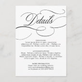 Carte D'accompagnement Calligraphie moderne intemporelle Noir blanc maria (Devant)