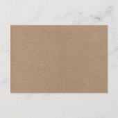 Carte D'accompagnement Calligraphie moderne Kraft Détails du Mariage (Dos)