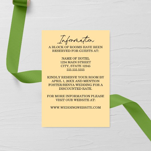 Carte D'accompagnement Calligraphie moderne Magnolia Mariage