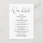 Carte D'accompagnement Calligraphie moderne, Mariage Détails informations (Devant)