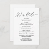 Carte D'accompagnement Calligraphie moderne, Mariage Détails informations (Devant / Derrière)