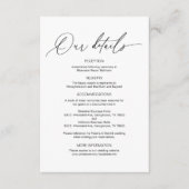 Carte D'accompagnement Calligraphie moderne, Mariage Détails informations (Devant)