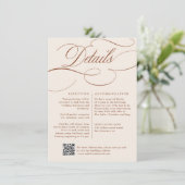 Carte D'accompagnement Calligraphie moderne Mariage en terre cuite intemp (Debout devant)