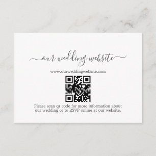 Carte D'accompagnement Calligraphie moderne minimaliste QR Code Mariage