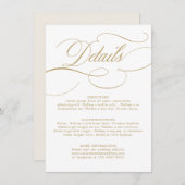 Carte D'accompagnement Calligraphie moderne or intemporel et mariage blan (Devant / Derrière)