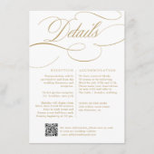 Carte D'accompagnement Calligraphie moderne or intemporel et mariage blan (Devant)