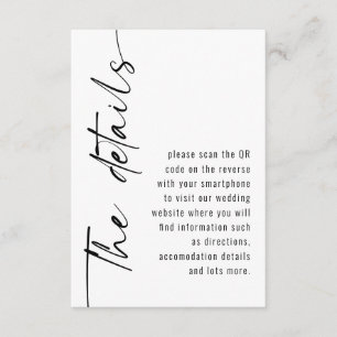 Carte D'accompagnement Calligraphie moderne QR Code Détails du Mariage
