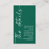 Carte D'accompagnement Calligraphie moderne QR Code Emerald Détails du Ma (Devant)