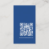 Carte D'accompagnement Calligraphie moderne QR Code Mariage bleu Détails (Dos)