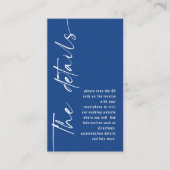 Carte D'accompagnement Calligraphie moderne QR Code Mariage bleu Détails (Devant)