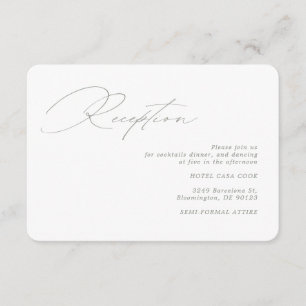 Carte D'accompagnement Calligraphie Moderne Réception de mariage de l'ail