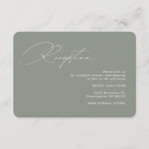 Carte D'accompagnement Calligraphie Moderne Réception de mariage de l'ail