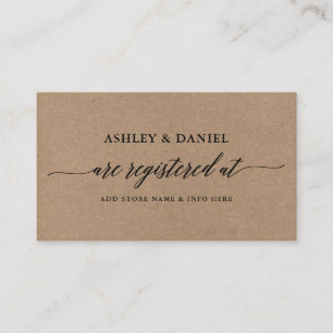 Carte D'accompagnement Calligraphie moderne Registre Mariage Kraft