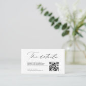 Carte D'accompagnement Calligraphie moderne simple Code QR Détails du Mar (Debout devant)