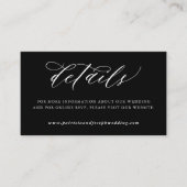 Carte D'accompagnement Calligraphie moderne simple détails mariage noir (Devant)