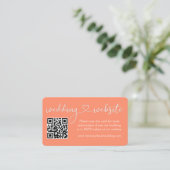 Carte D'accompagnement Calligraphie moderne Site Mariage cardiaque QR Cor (Debout devant)