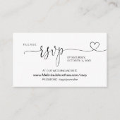 Carte D'accompagnement Calligraphie moderne Site Mariage en ligne RSVP (Devant)