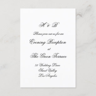 Carte D'accompagnement Calligraphie Monogramme noir et blanc Mariage offi