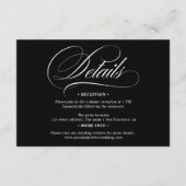 Carte D'accompagnement Calligraphie noir blanc détails chic mariage (Devant)