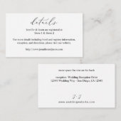 Carte D'accompagnement Calligraphie noir & blanc Détails SM (Devant / Derrière)