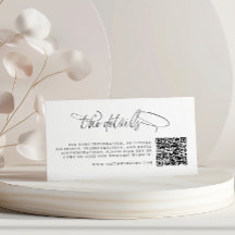 Calligraphie noir et blanc Code QR Détails