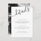 Carte D'accompagnement Calligraphie noir et blanc moderne Détails du Mari (Devant / Derrière)
