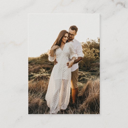 Carte D'accompagnement Calligraphie noire Editable Photo QR Code RSVP (Dos)