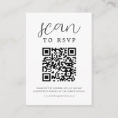 Carte D'accompagnement Calligraphie noire Editable Photo QR Code RSVP (Devant)