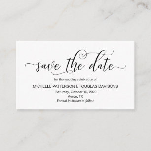 Carte D'accompagnement Calligraphie noire moderne, Mariage Enregistrer la