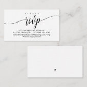 Carte D'accompagnement Calligraphie noire moderne, mariage RSVP (Devant / Derrière)