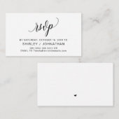 Carte D'accompagnement Calligraphie noire moderne, mariage RSVP (Devant / Derrière)