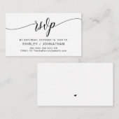 Carte D'accompagnement Calligraphie noire moderne, mariage RSVP (Devant / Derrière)