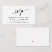Carte D'accompagnement Calligraphie noire moderne, mariage RSVP (Devant / Derrière)