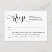Carte D'accompagnement Calligraphie noire moderne, Mariage RSVP (Devant)