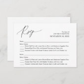 Carte D'accompagnement Calligraphie noire moderne, Mariage RSVP (Devant / Derrière)
