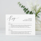 Carte D'accompagnement Calligraphie noire moderne, Mariage RSVP (Debout devant)