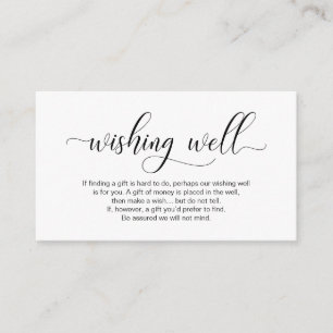 Carte D'accompagnement Calligraphie noire moderne, Mariage Wishing Well