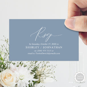 Carte D'accompagnement Calligraphie Noire Simple Moderne, Mariage RSVP