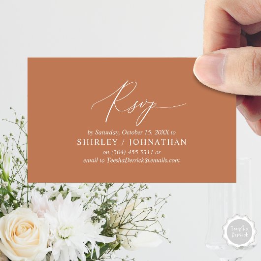 Carte D'accompagnement Calligraphie Noire Simple Moderne, Mariage RSVP