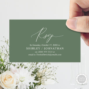 Carte D'accompagnement Calligraphie Noire Simple Moderne, Mariage RSVP
