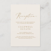 Carte D'accompagnement Calligraphie Or Délicate | Réception de crème (Devant)