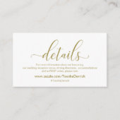 Carte D'accompagnement Calligraphie Or moderne, Détails Mariage (Devant)